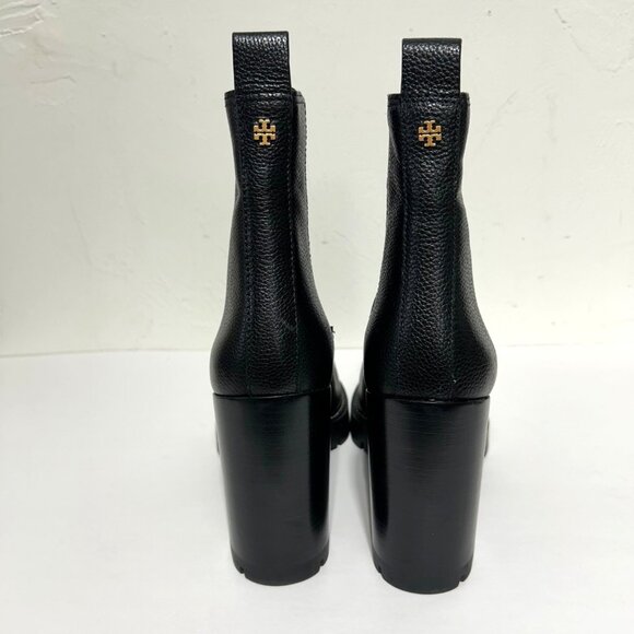 Tory Burch Carson Tumbled Leather Classic Chelsea Lug Sole Ankle Boots - Picture 5 of 13